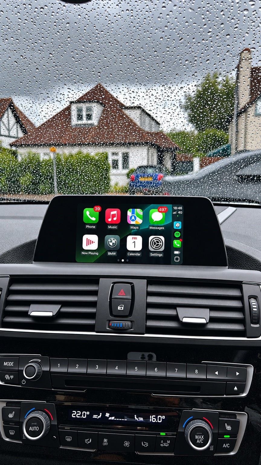 BMW OEM Apple CarPlay fullscreen display – GA Retrofits installation