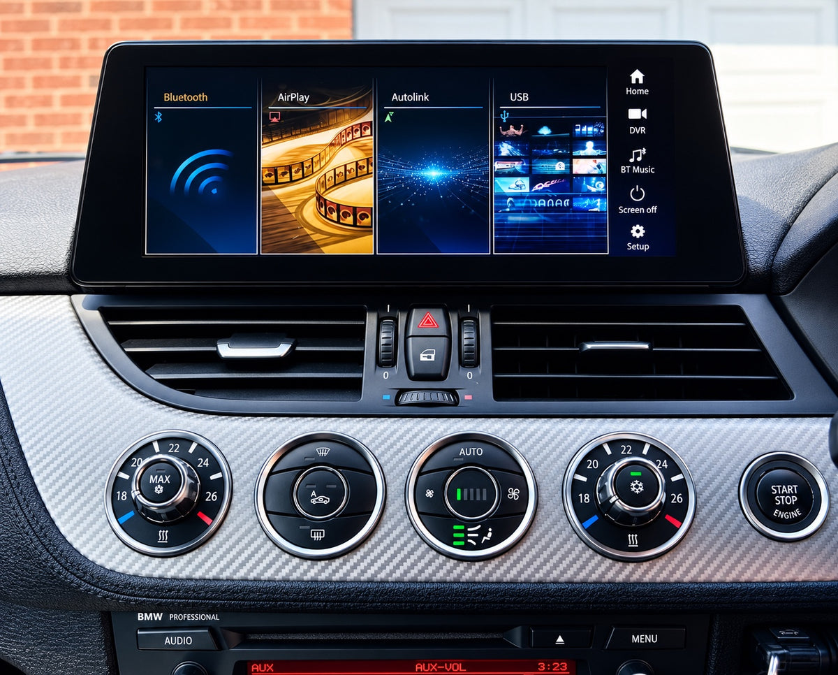BMW Z4 E89 Android touchscreen retrofit installation photograph