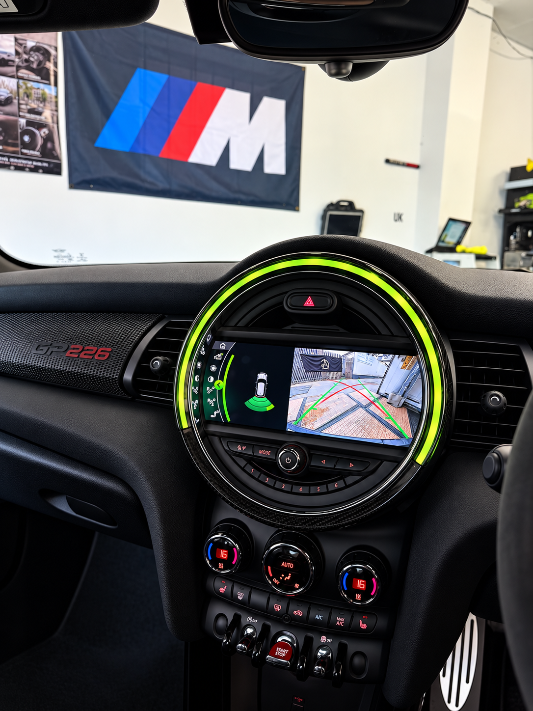 MINI reversing camera retrofit – rear parking sensor reference image