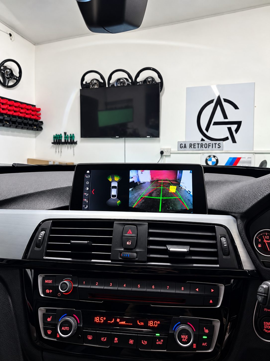 BMW reversing camera retrofit – rear parking sensor reference image