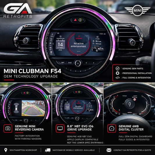 MINI Clubman F54 LCI OEM ID6, Digital Cluster & Camera Retrofit