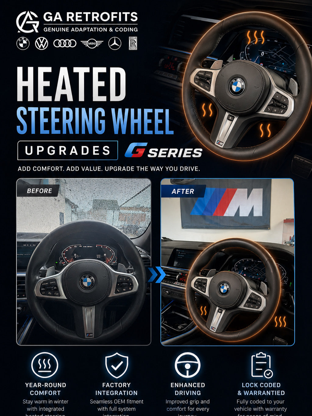 BMW Heated steering wheel for all models OEM 248