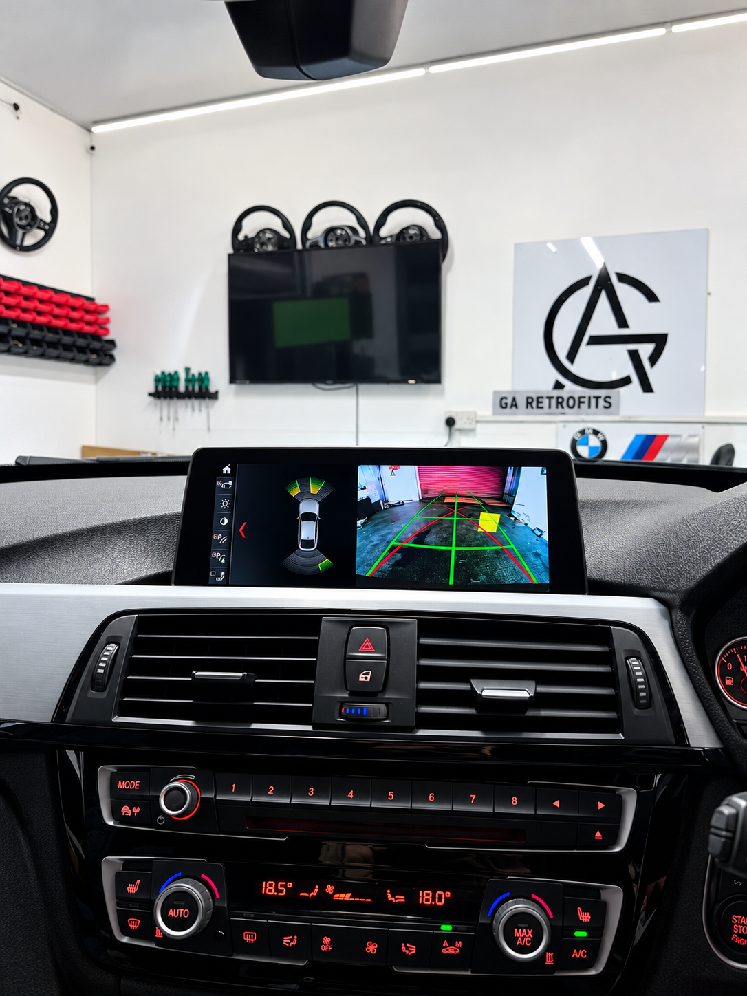 BMW reversing camera retrofit – rear parking sensor reference image