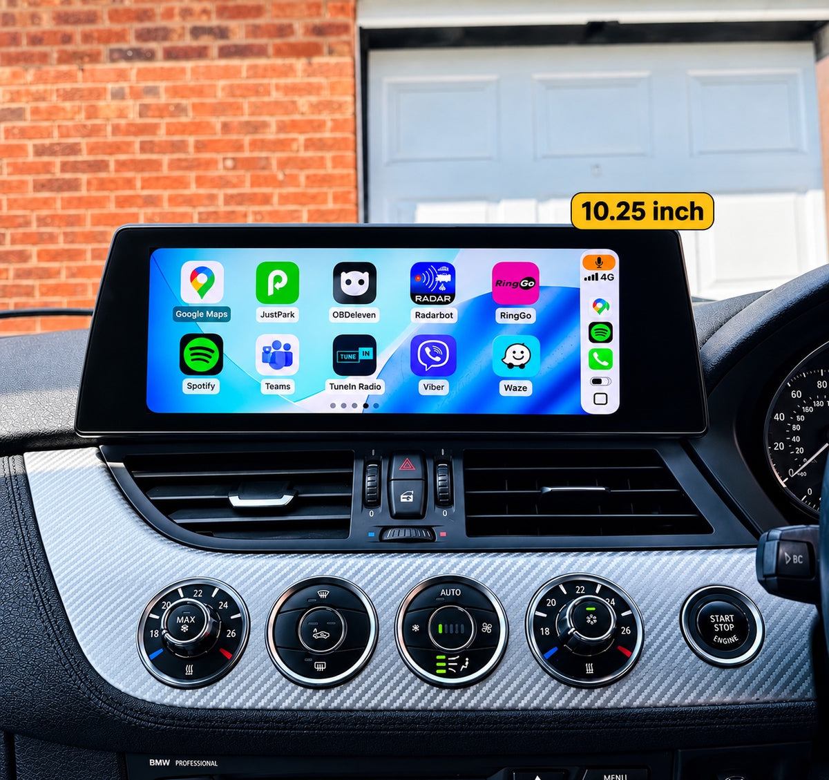 BMW Z4 E89 Android touchscreen retrofit installation photograph