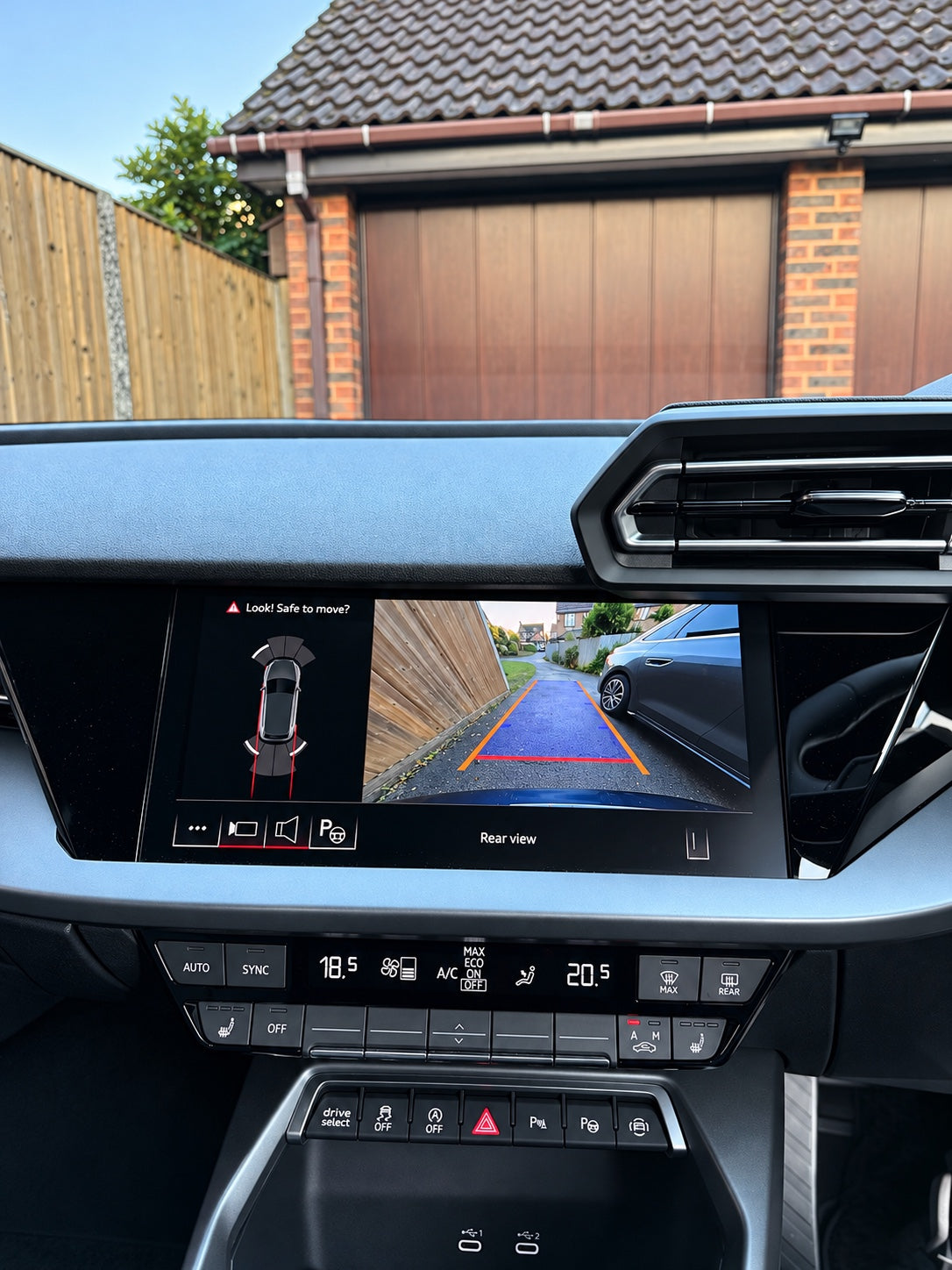 Audi A3 8Y factory MMI reversing camera with parking guidelines