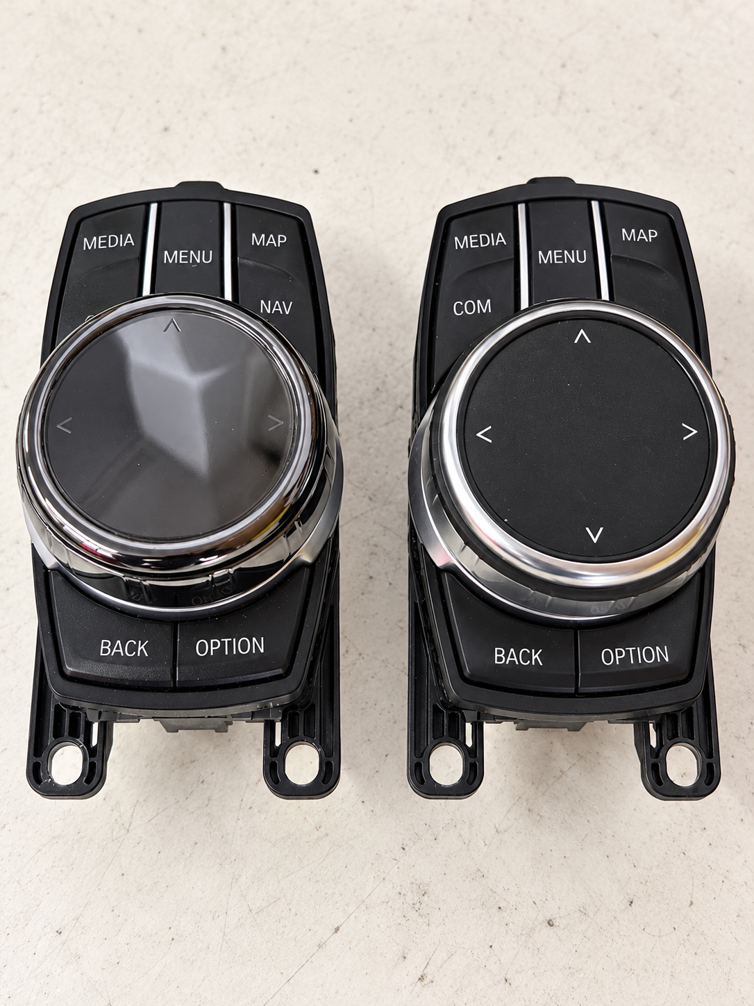 BMW ceramic and standard iDrive controllers front comparison