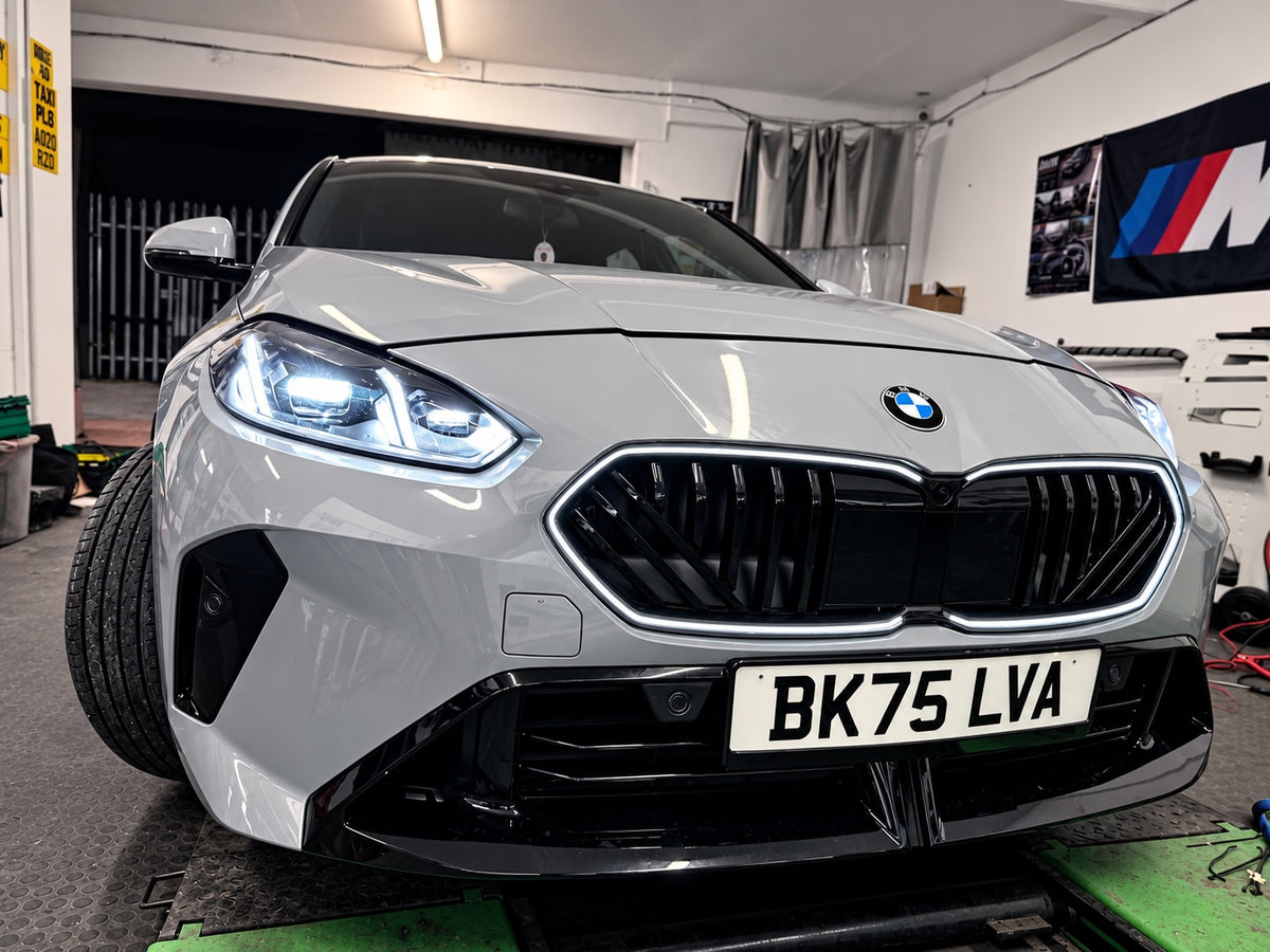 BMW F70 OEM Iconic Glow grille retrofit by GA Retrofits