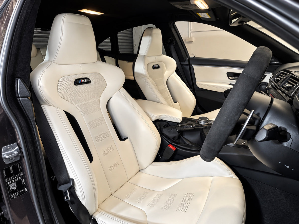 BMW M3 M4 white leather front seats fitted to F series BMW