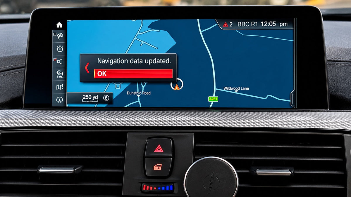 BMW iDrive navigation data updated successfully