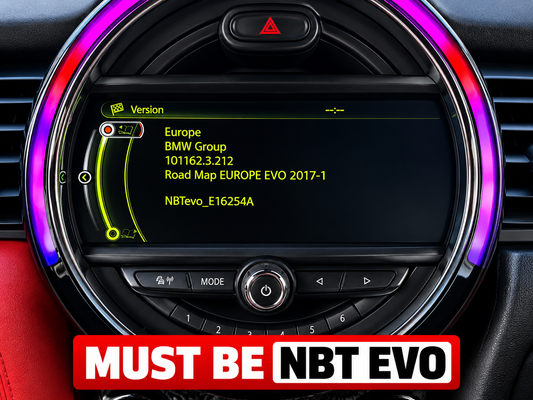 MINI NBT EVO ID4 to ID6 flash compatibility — navigation version must show NBTevo