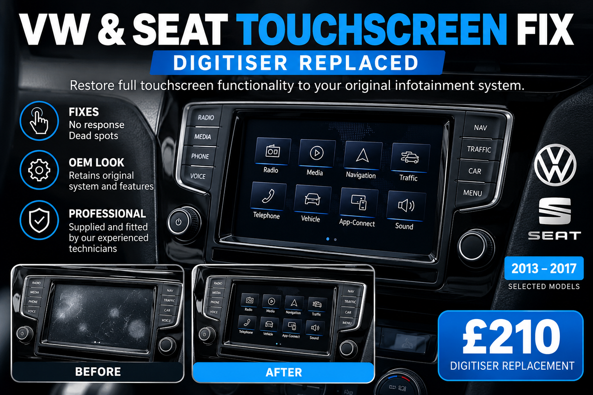 VW and SEAT touchscreen digitiser replacement £210