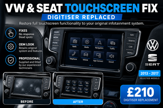 VW and SEAT touchscreen digitiser replacement £210