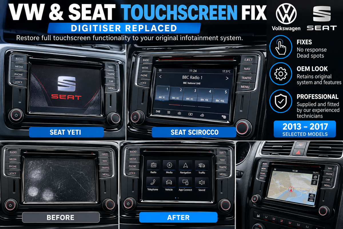VW SEAT touchscreen digitiser repair examples £210