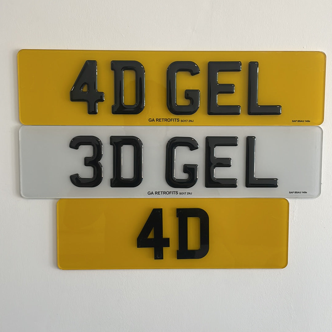 4D Gel Raised registration plates (pair)